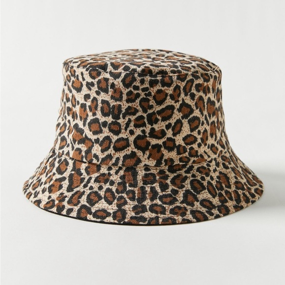 URBAN OUTFITTERS Brown & Beige Leopard Cheetah Animal Print Bucket Hat Accessory - Picture 15 of 16